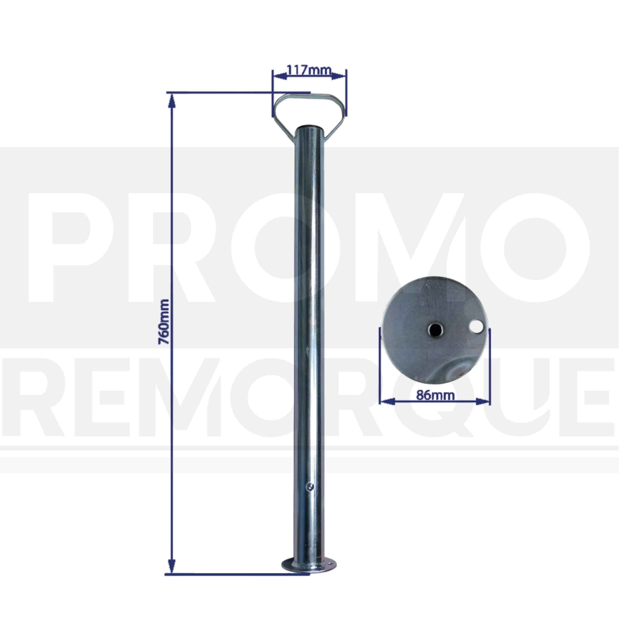 TZ000171 Remorque Bequille 70 cm 700 mm Ø48 48 mm Promo Remorque